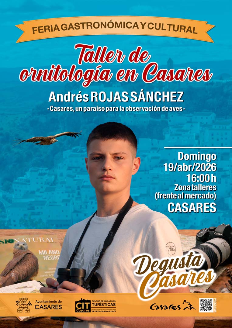 Taller de ornitología en Casares, con Andrés Rojas ("Degusta Casares" 2026)