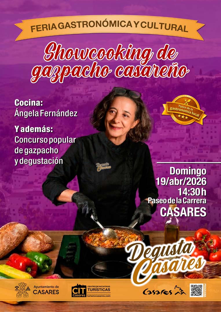 Showcooking de gazpacho casareño, con Angelita Fernández ("Degusta Casares" 2026)