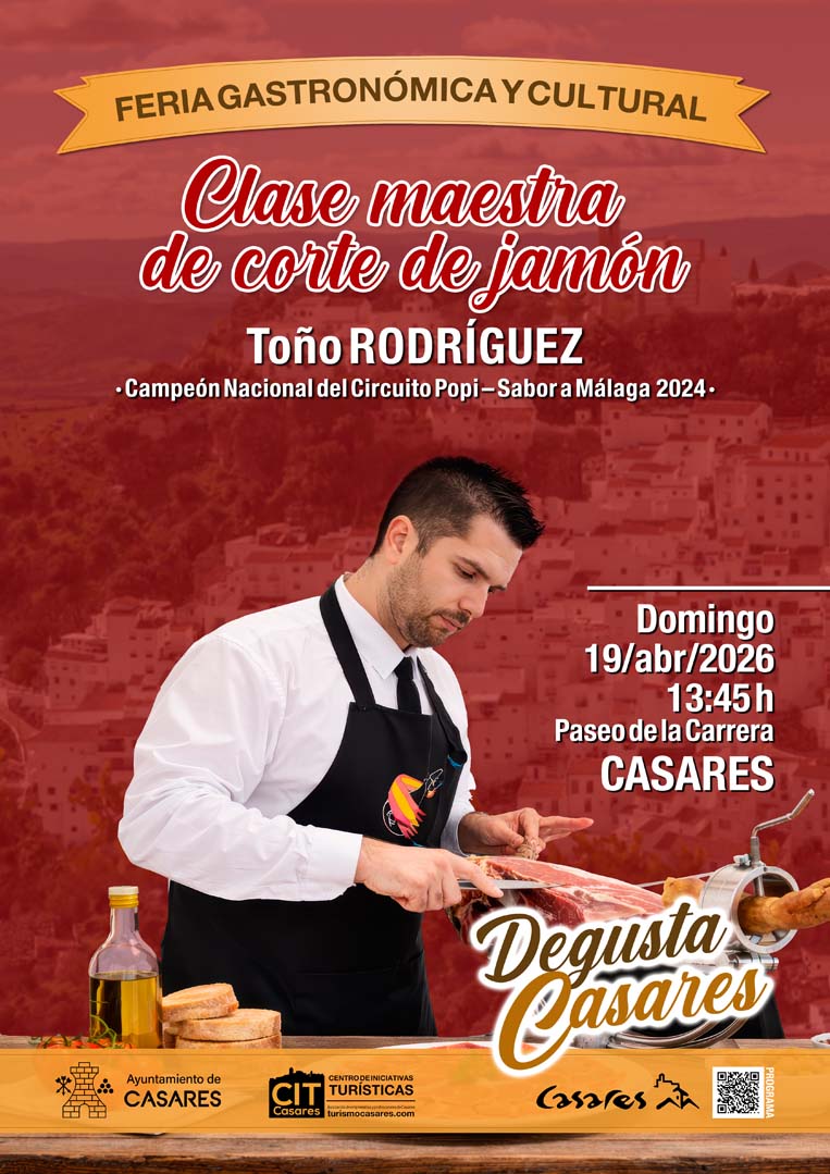 Clase maestra de corte de jamón, con Toño Rodríguez ("Degusta Casares" 2026)